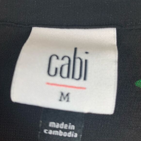 Cabi Black Floral Thespian Blouse M - Picture 7 of 10